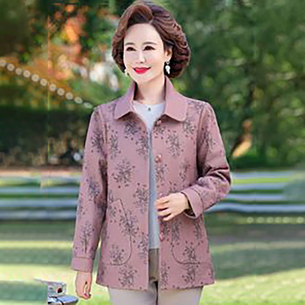 Spring And Autumn Casual Coat New High-end Fashion Small Fragrance Plaid Western Style Middle-aged And Elderly Short Loose Coat