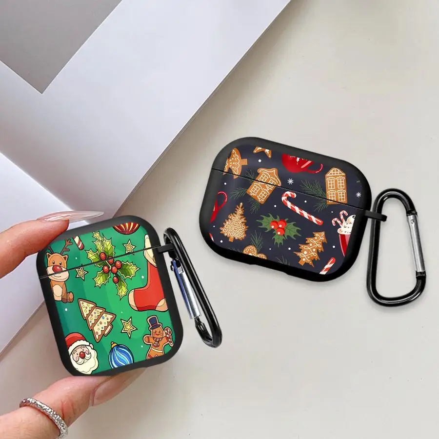 Case For Airpods 5 Pro Pro2 4 3 2 1 Pro3 Earphone Cases Cover With Hook Colorful Christmas Collection