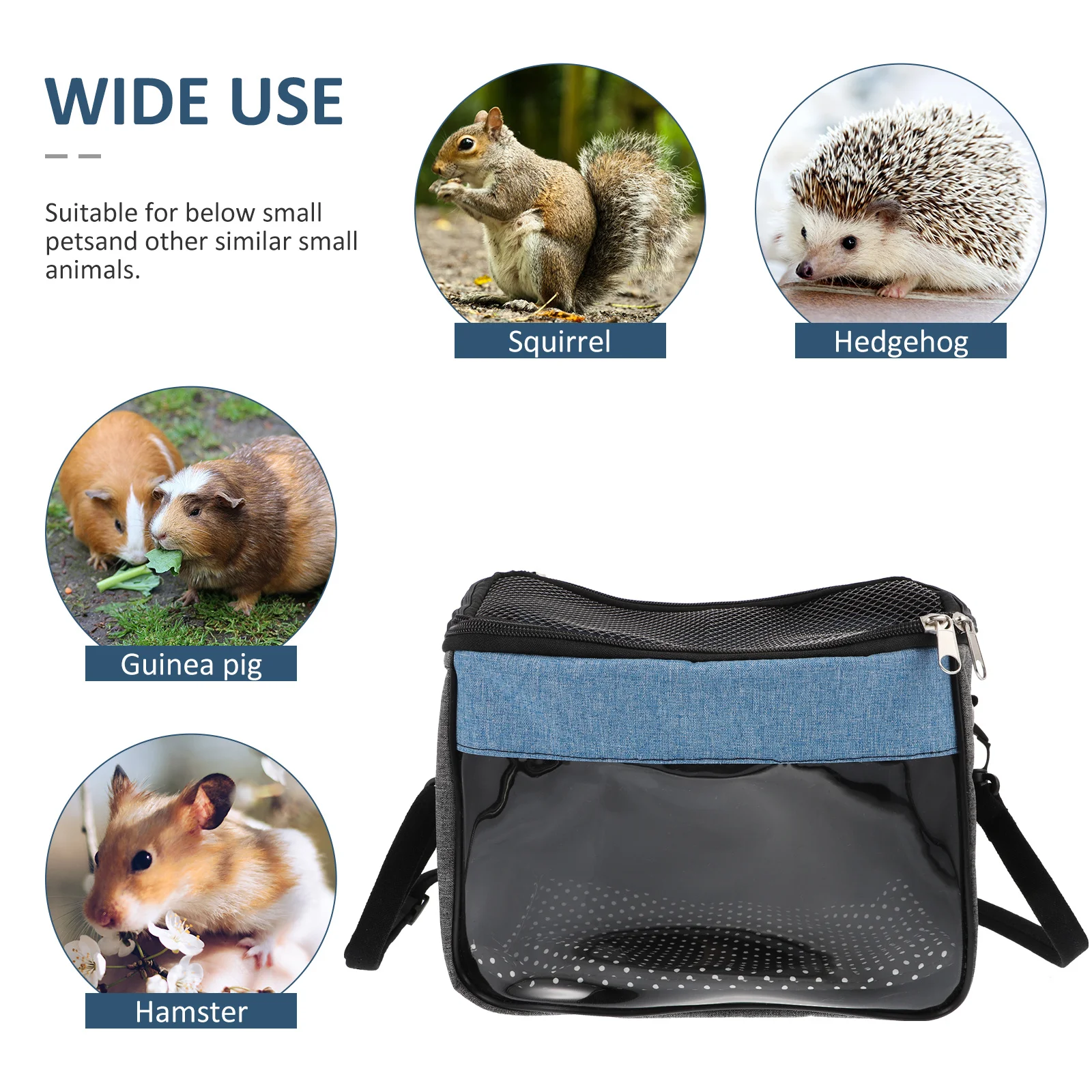 1 قطعة في الهواء الطلق حقيبة حامل الحيوانات الأليفة الصغيرة عرض واضح الهامستر القنفذ أرنب خنزير غينيا السفر المحمولة المحمولة الرافعة #6
