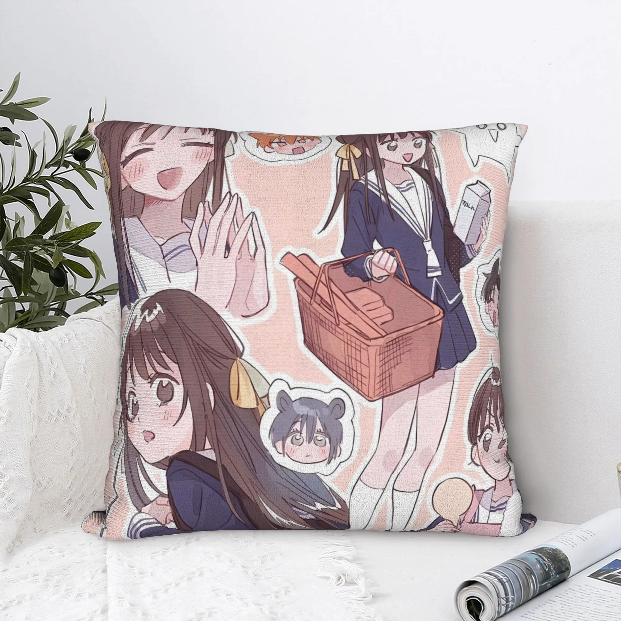 Pillow Case F-Fruits B-Baskets Tohru Honda Soft  Pillow Cover For Sofa Couch Bed Living Room Retro Trendy Pillowcases