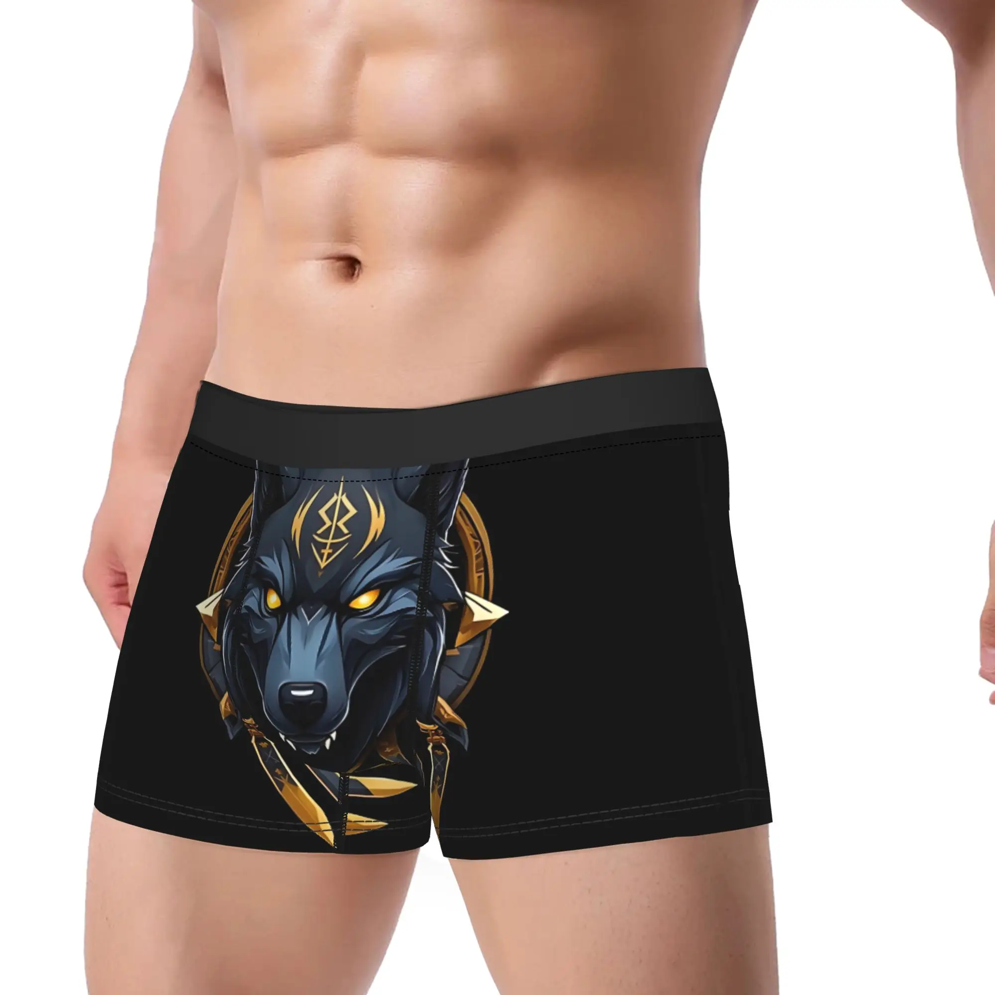 Mystic Wolf Totem Underpants Breathbale Panties Male Underwear animal Ventilate Shorts Boxer Briefs