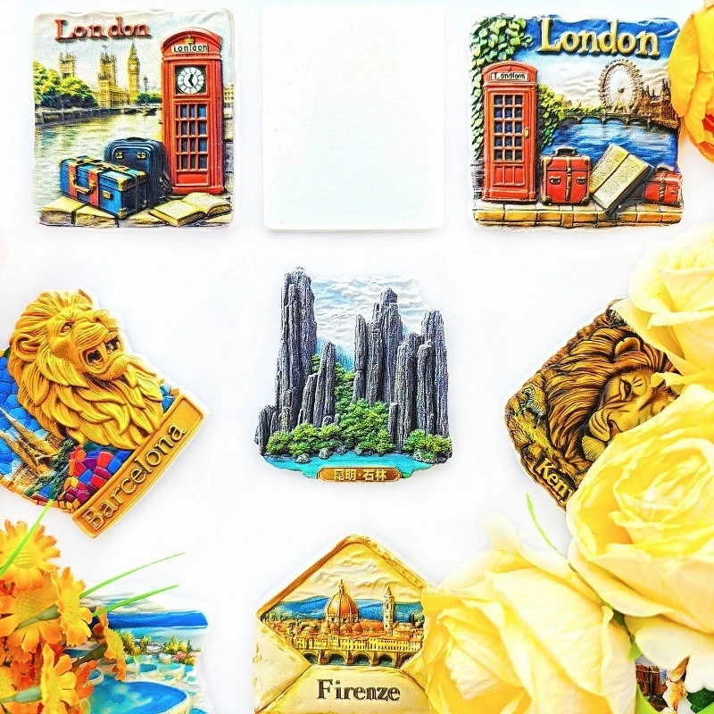 كونمينغ ستون فورست مغناطيس الثلاجة - ثلاثية الأبعاد كارست المناظر الطبيعية تذكارية ديكور الأقلية العرقية هدية فريدة من نوعها في الصين #2