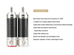 Furutech Connector Plug Male Rhodium Plated HiFi Speaker Jack Carbon Fibre Copper RCA Connectors For Audio Amplifier RCA cable