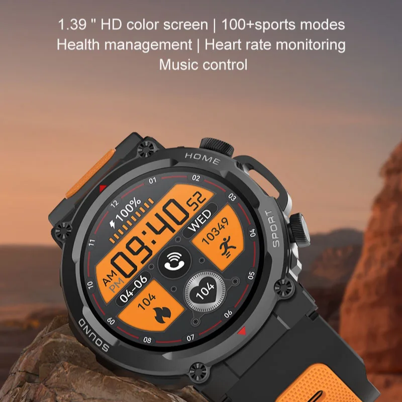 Smart Watch Men IP67 Waterproof Tracker Heart Rate Tacker Bluetooth Call Sport Smartwatch For Android IOS With 100+ Sports Modes