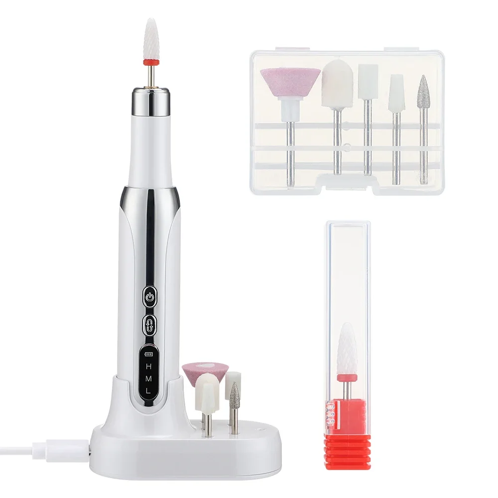 Professional Nail Drill Machine Cordless Electric Manicure Milling Cutter Set Mini Nail Files Sander Gel Polish Remover Tools