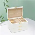 Density Board, Hardware Jewelry Organizer Box, White Painted 3 Layers Jewelry Storage Organizer