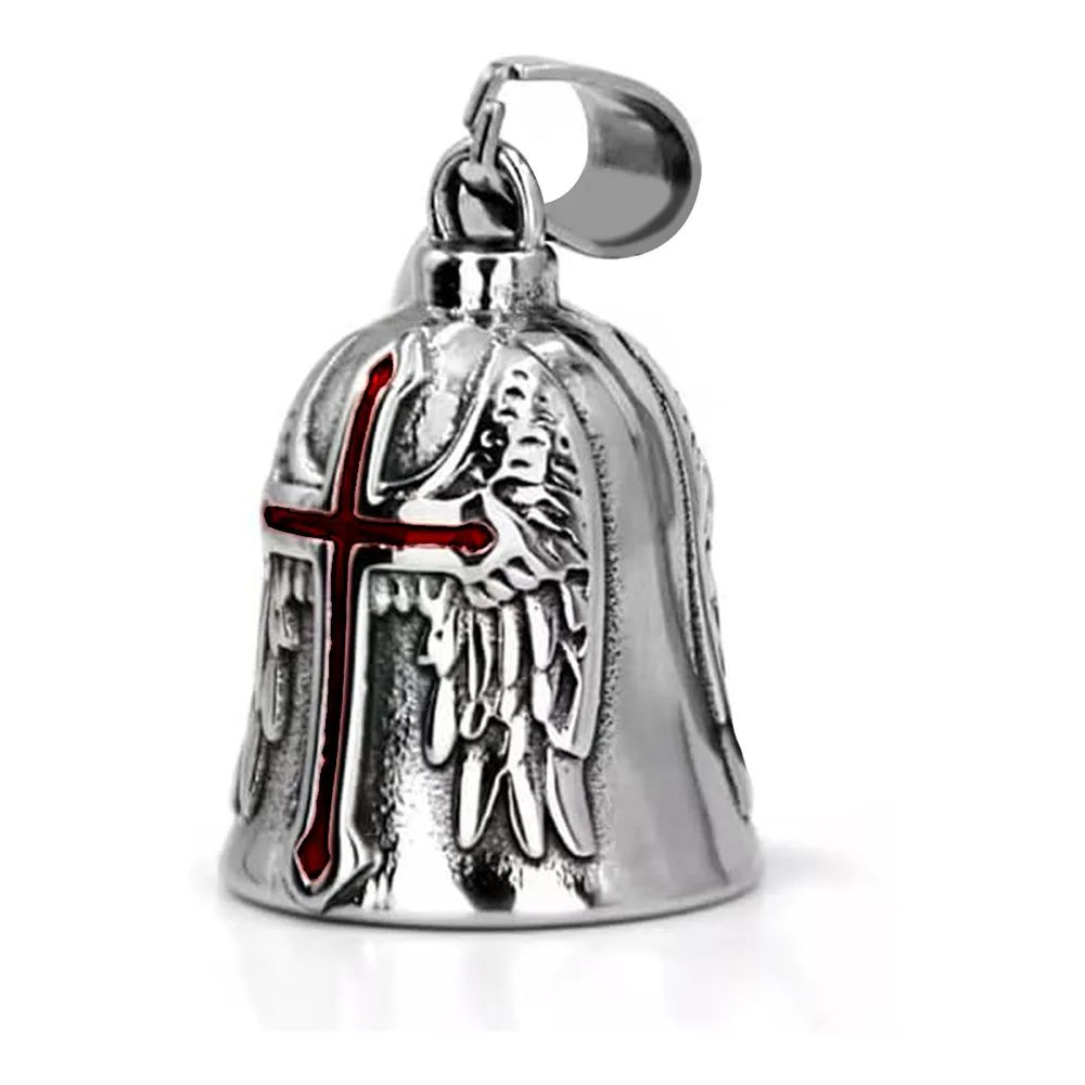 دراجة نارية جرس أجنحة الملاك جرس قلادة ركوب حسن الحظ المفاتيح إكسسوارات عقد الكلب روك حفلة طرد الأرواح الشريرة تميمة هدية #6