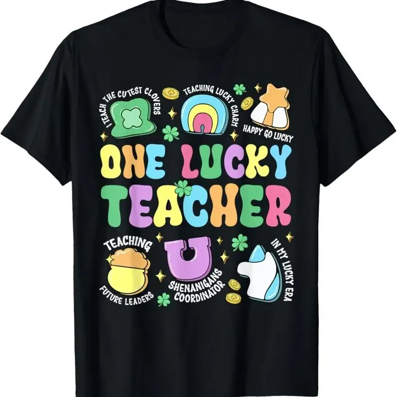 Groovy One Lucky Teacher Charm St Patricks Day Women T Shirt