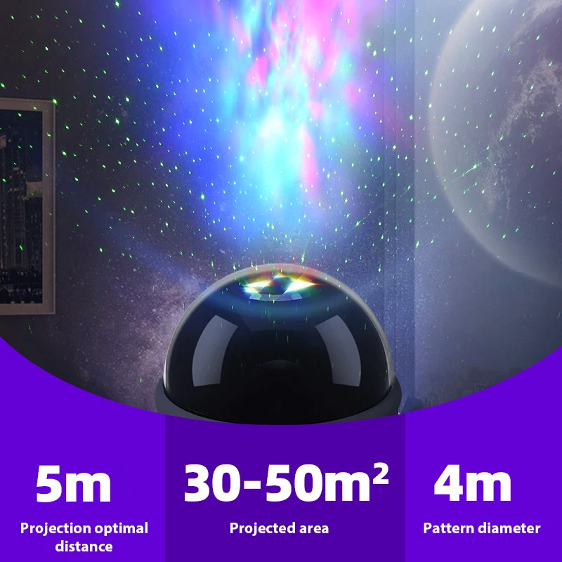 Astronauta Projetor Star Light, Galaxy Light, Onda de Água, LED Multicolor, Luz noturna, Kids Gift
