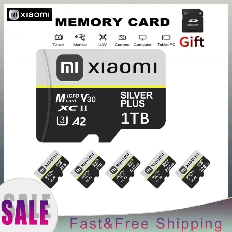 Xiaomi การ์ดหน่วยความจําสําหรับ Nintendo SWITCH 2T SD การ์ด Class10 Micro TF SD Card Cartao De Memoria TF แฟลชการ์ดสําหรับโทรศัพท์ Drone ตาราง