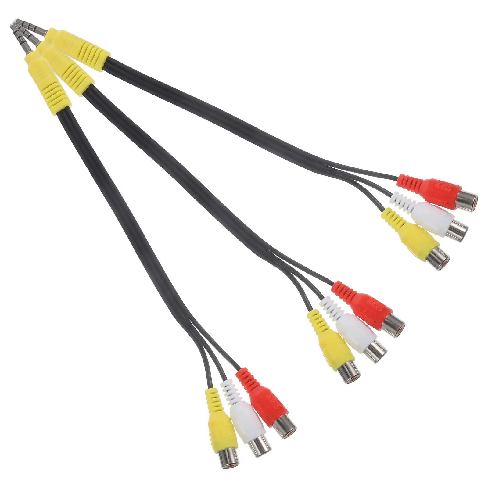 3Pcs Av Connecting Cord One-to-Three Female Adapter for Hd Video Audio Transmission Satellite TV Tuner Receiver Multi-Use