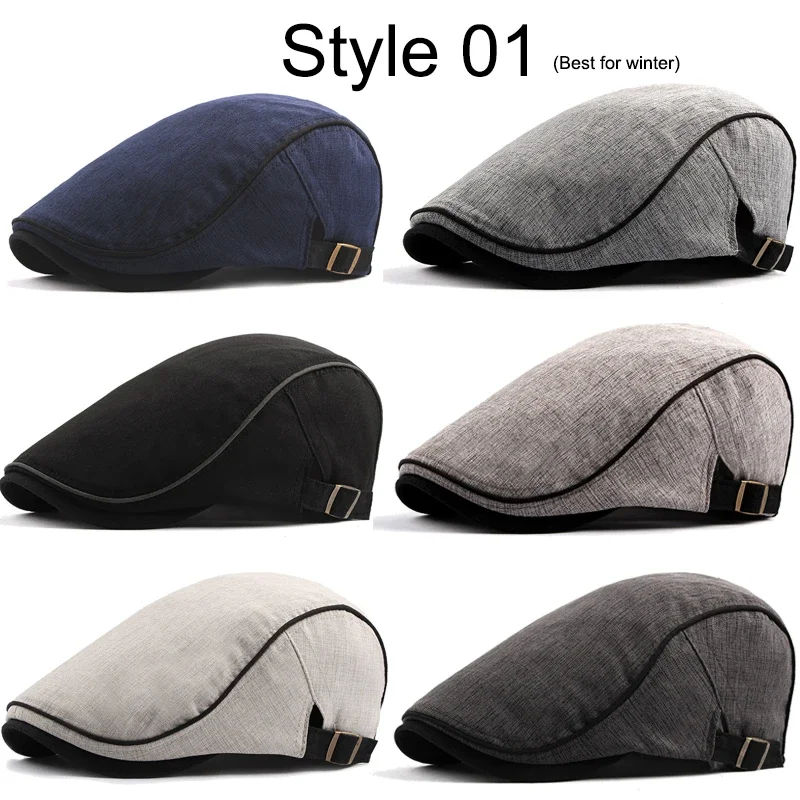 21 Types Men Berets 2021 Spring Autumn Winter Windproof Street  Beret Hat Retro England Hat Men Hats Peaked Painter Caps