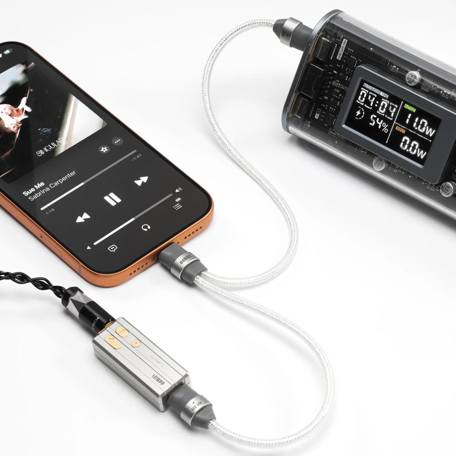 DD ddHiFi TC05M3 2-in-1 USB-C OTG & Charging Cable, 10W Power Input for DAC/Amp, Solve Battery Anxiety for Hi-Fi Music Listening image 6
