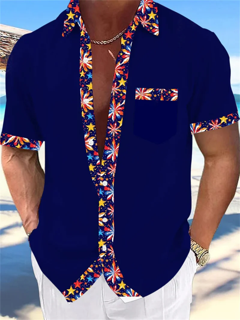 Mushroom Forest Shirt Plant Pattern 3D Printing Men's Short sleeved Shirt Harajuku Y2k Top 2025