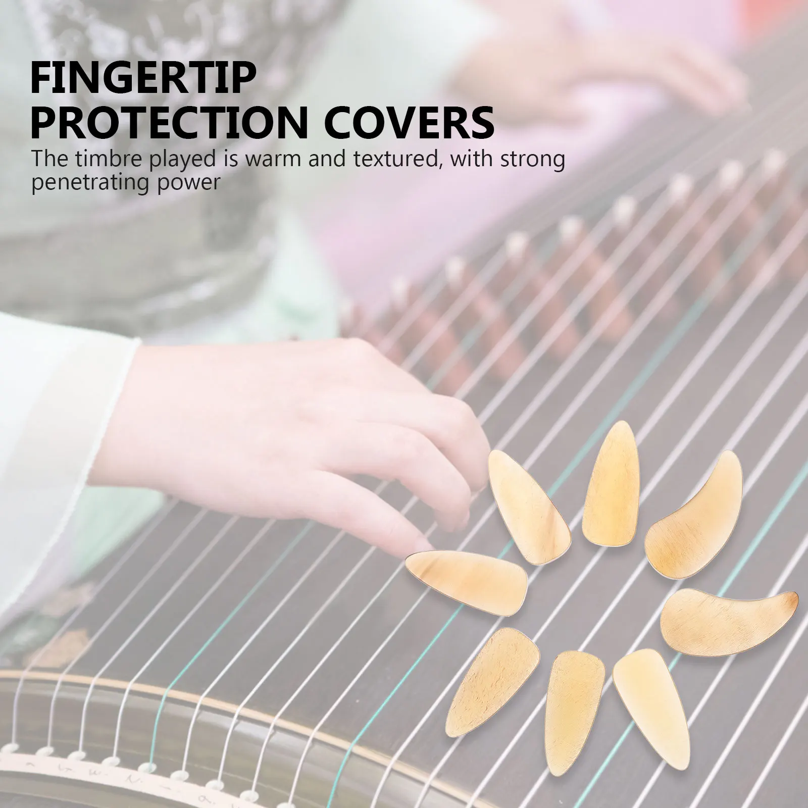 

8 pcs Guzheng Finger Picks Premium Fake Nails For Beginners Durable Protective Covers Lightweight Portable Practice Tools Groove