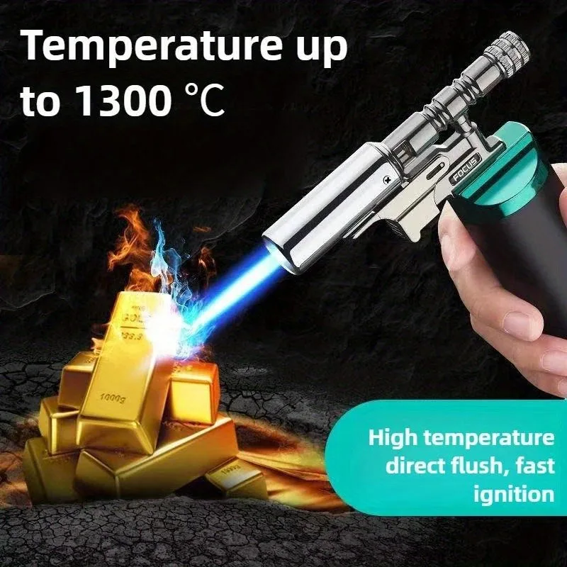 Multifunctional Spray Gun Inflatable Lighter High Temperature Blue Flame Adjustable 360° Inverted Use Outdoor Home Use Gadgets