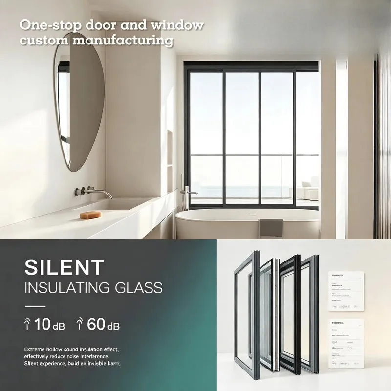 design single frame slender French main entrance security door fixed low-radiation glass apartment bedroom rust-proof aluminum