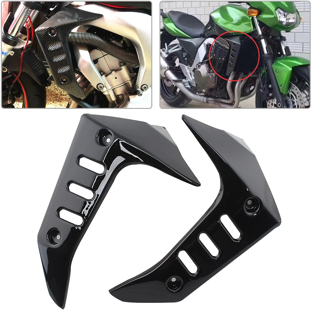 

2Pcs Motorcycle Radiator Side Cover Panel Fairing Guard Frame Fits For Kawasaki Z 750 Z750 2004-2006 Accessories ABS