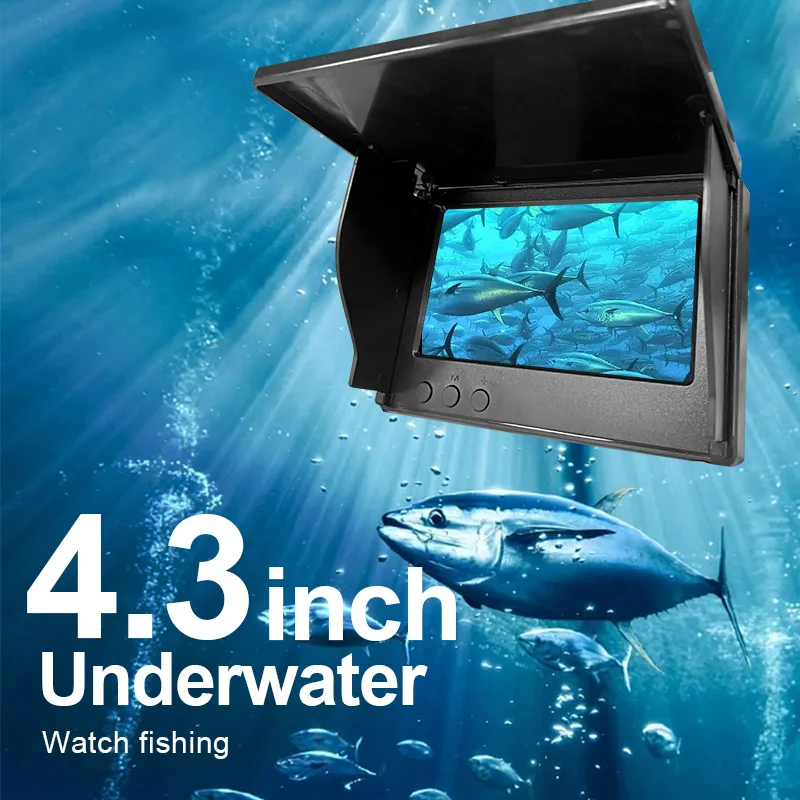 Fish Finder 4.3 Inch IPS LCD Monitor Camera Kit For Winter Underwater Ice Fishing Manual Backlight Boy/Men\'s Gift Night Vision