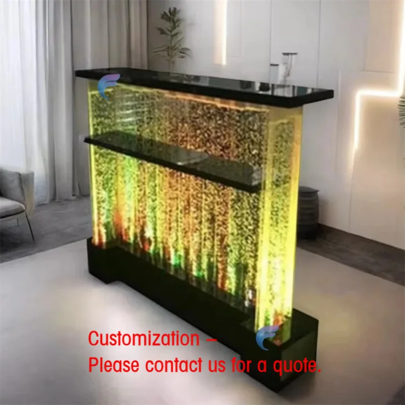 custom.Night Club Furniture Top LED Light Aquarium Bar Table Counter Home Decor