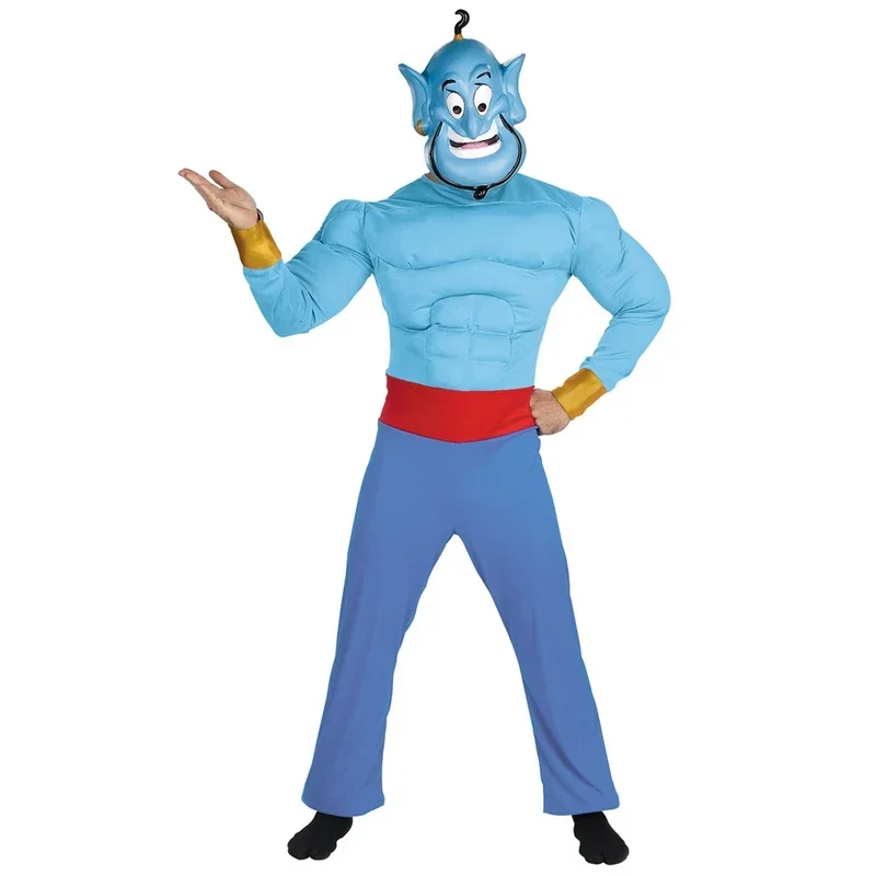 Snailify Kids Genie Muscle Halloween Costume For Boys Jumpsuit And Mask Set MN4