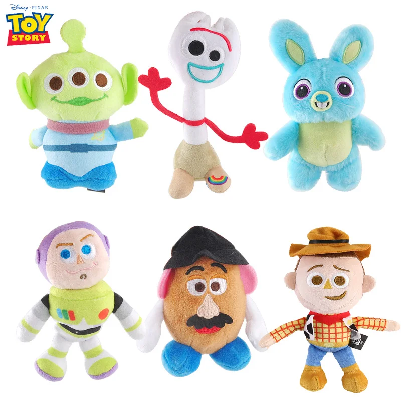 Original Disney Pixar Toy Story 4 Stuffed Plush Toys Alien Change Dress Up To Woody Forky Bunny Alien Buzz Lightyear Model Doll