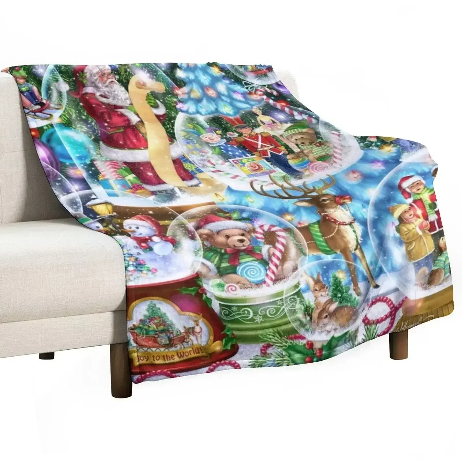 Christmas Snow Globes Throw Blanket Shaggy Luxury St halloween manga Luxury Thicken warm winter Blankets