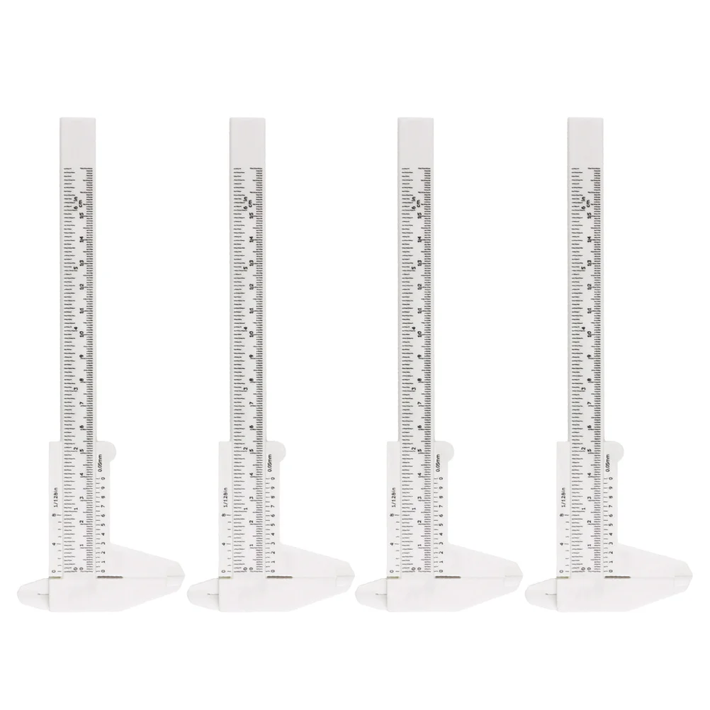 

4pcs Plastic Vernier Caliper 15 Cm Metric Mini Measuring Tool For Industrial Home Use Gauge Slide Ruler Caliper