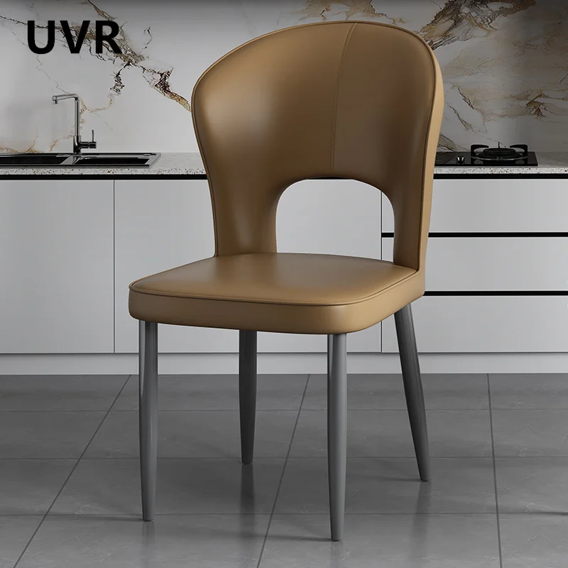 UVR Light Luxury Dining Chair Modern Simple Chair Cat Scratch Leather Book Table and Chairs Hotel Comfort Chair