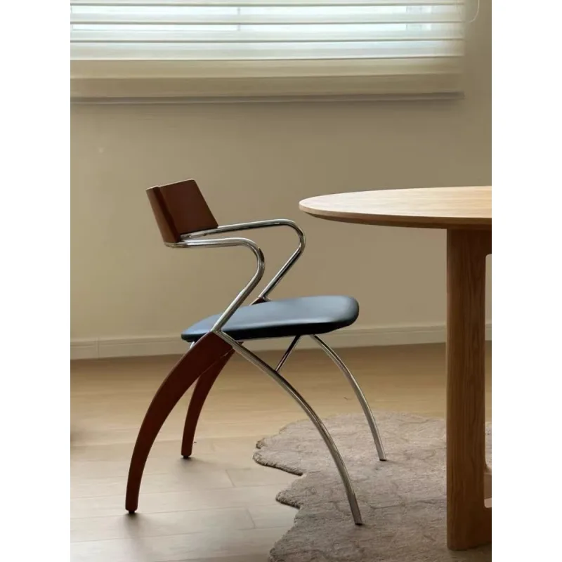 

Dining chair retro simple home solid wood backrest armchair cafe lounge chair