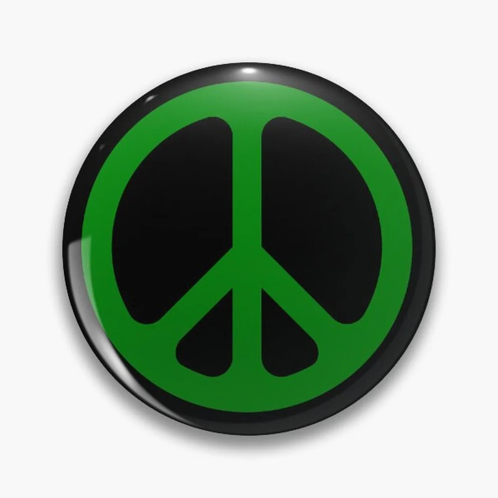 Green CND Peace symbol Pin Holographic Star Heart Pin Brooches Laminated Button Fashion Accessory