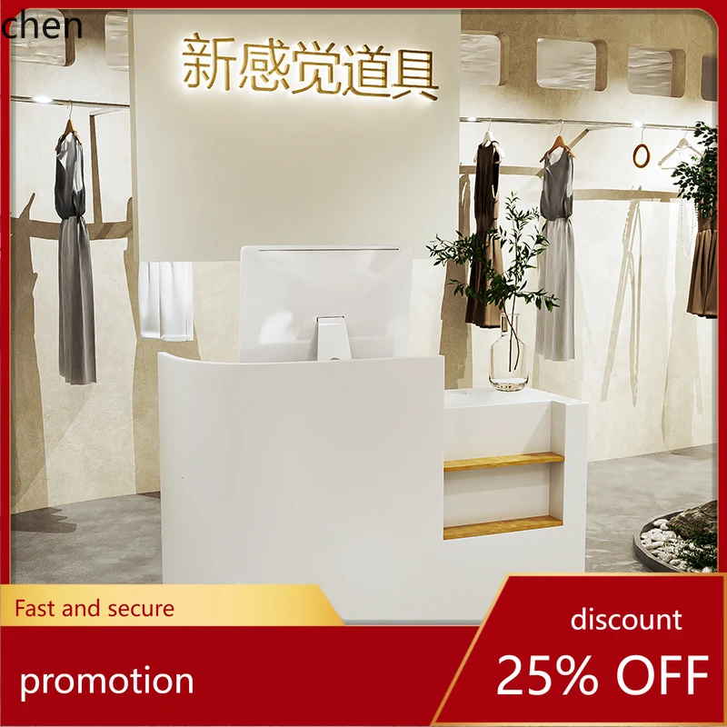 

CZ Curved Clothing Internet Celebrity Women's Clothing Store Bar Counter Cashier Desk Simple Modern Small Front Reception