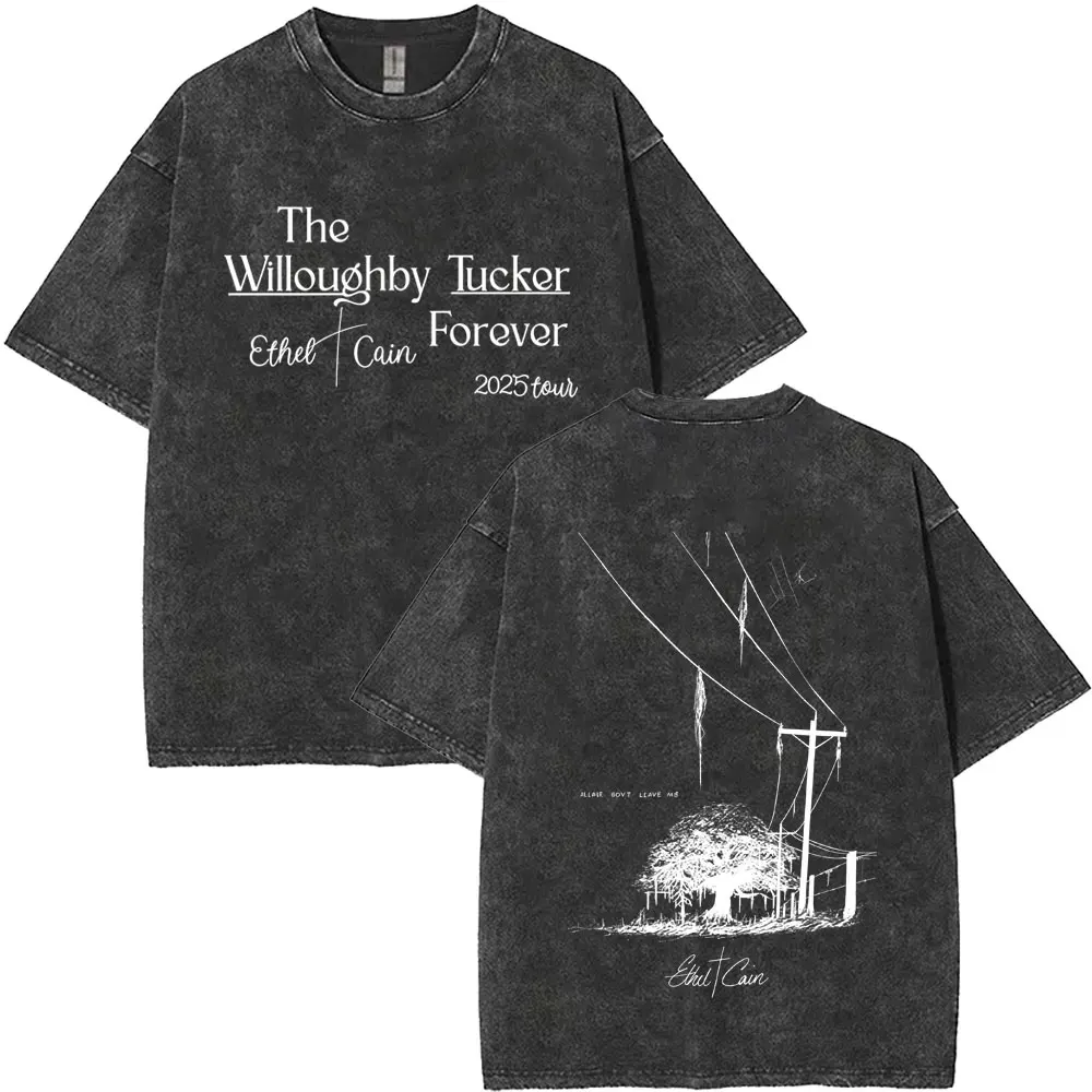 

Washed‌ Vintage Ethel Cain Willoughby Tucker Album Graphic T-shirt Men Women Retro Gothic Oversized T Shirt Fashion Streetwear