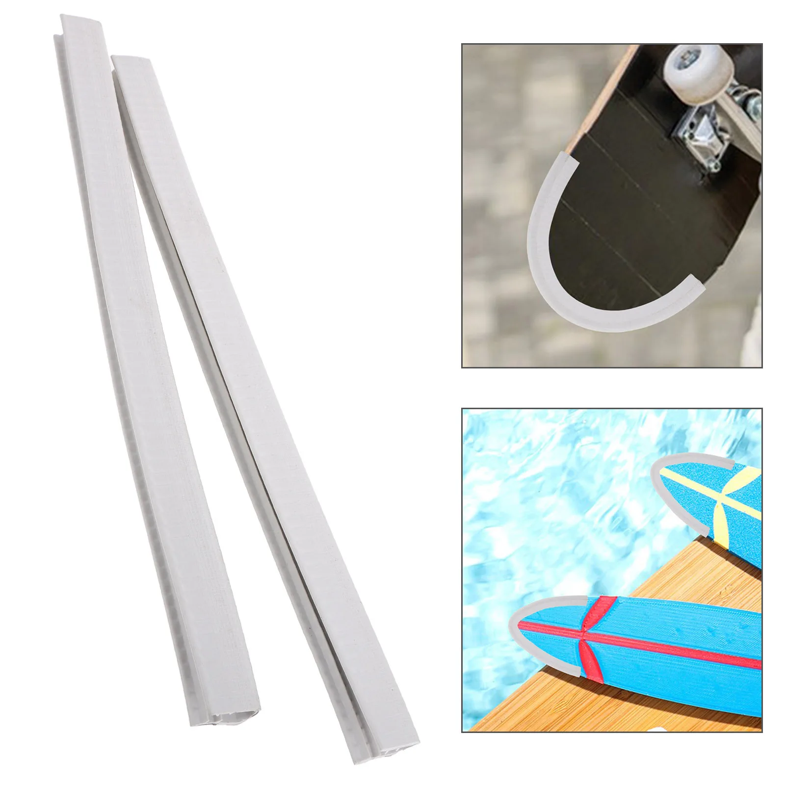 1Pair Skateboard Deck Edge Bumper Guards 35Cm Protection Accessories Impact Resistant Silicone Steel Skateboard Deck Protection