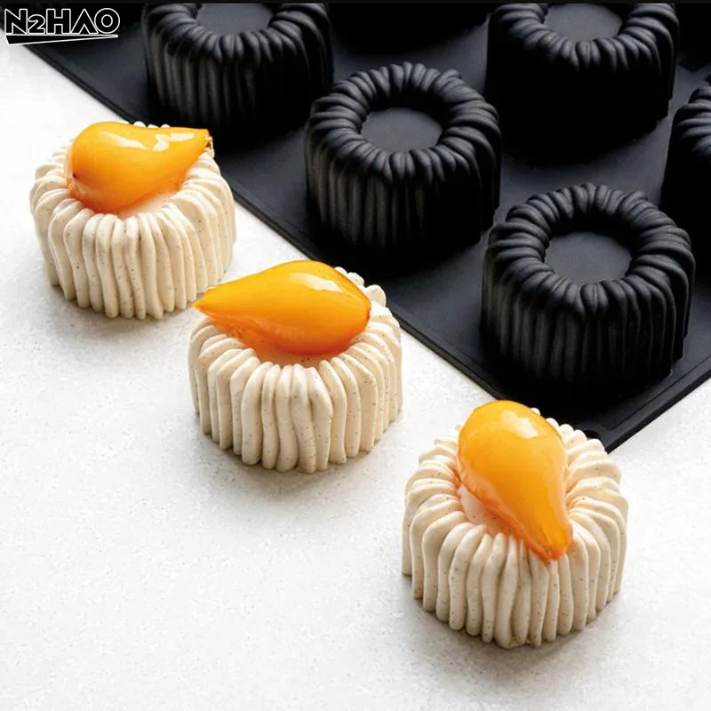 1/6/15 Grids Cylindrical Coil Texture Design Mousse Cake Mold French Dessert Baking Mold DIY Pudding Dessert Chocolate Mold
