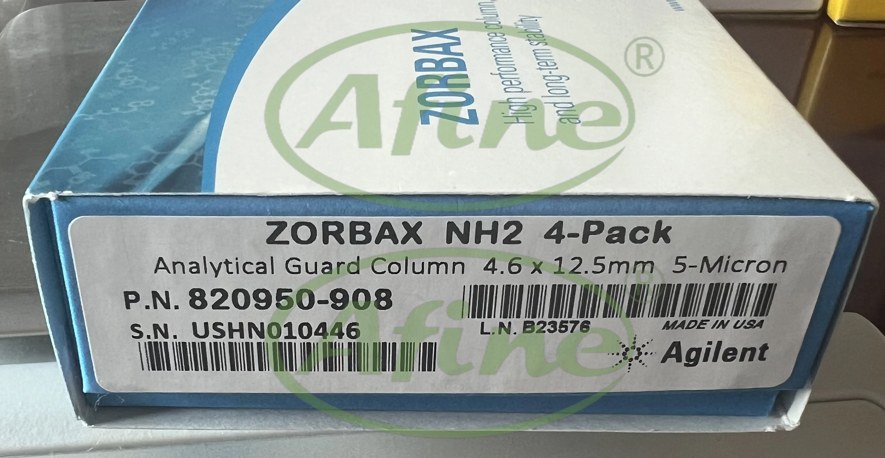 

AFINE Agilent ZORBAX Original NH2 for 820950-908 4.6 x 12.5 mm, 5 microns, 400 bar, guard cartridge