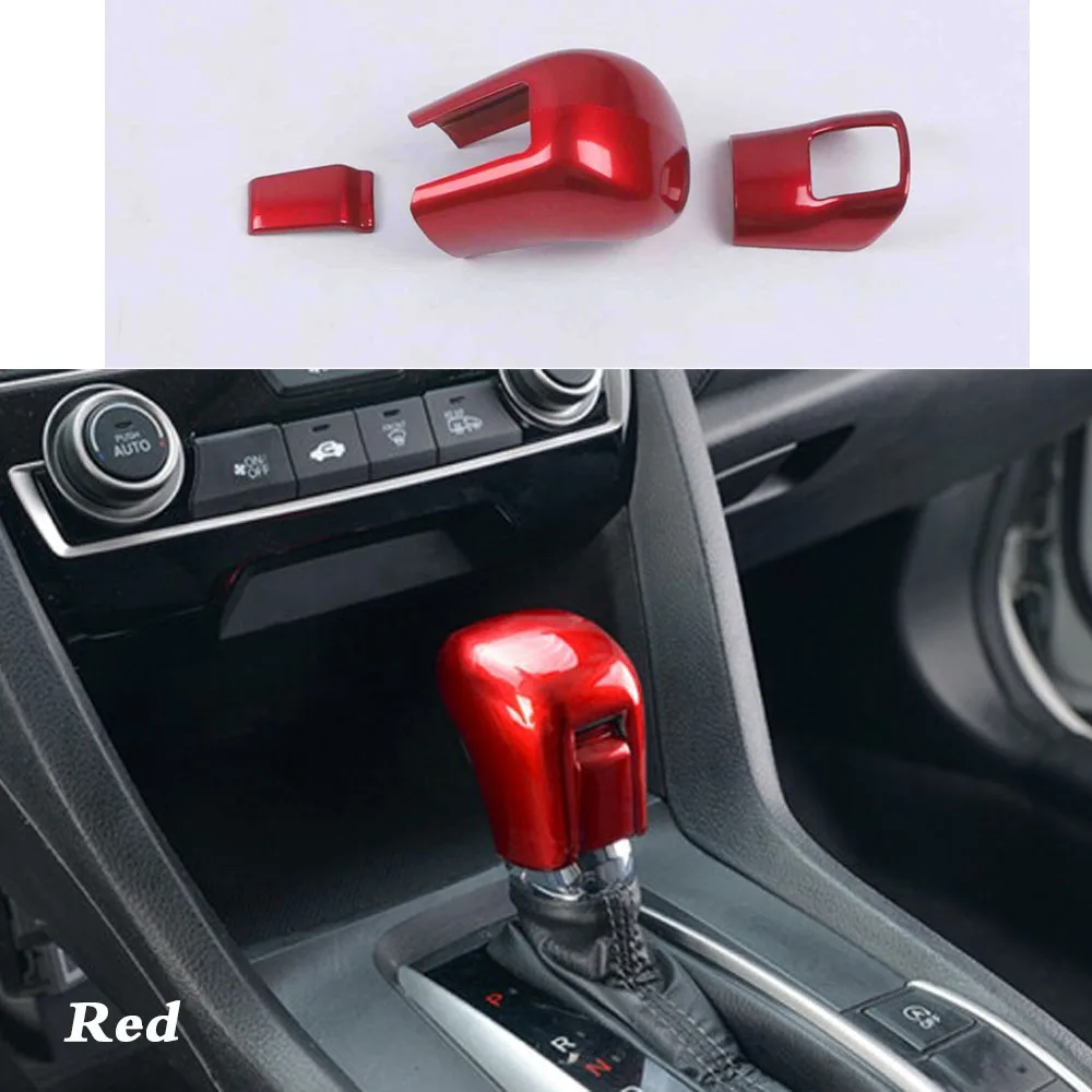 For Honda Civic 10th 2016 2017 2018 2019 2020 2021 Gear Shift Knob Cover Car Accessories Shifter Trim ABS Interior Molding Decor