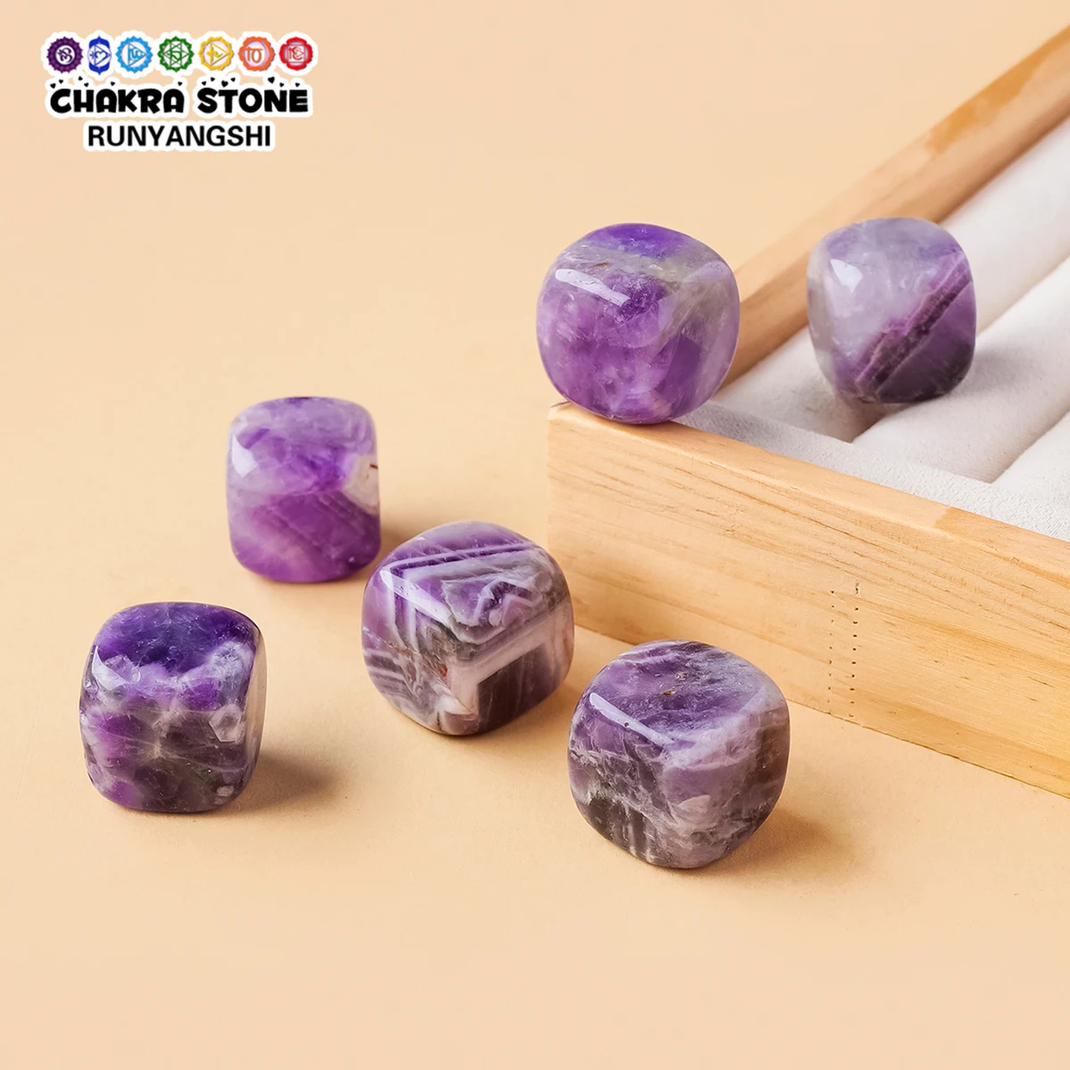 10pcs Natural Amethyst Cube Tumbled Stones, Raw Rough Stones For Aquarium Decor, Chilling Stones, Home Ornament, Holiday Gift