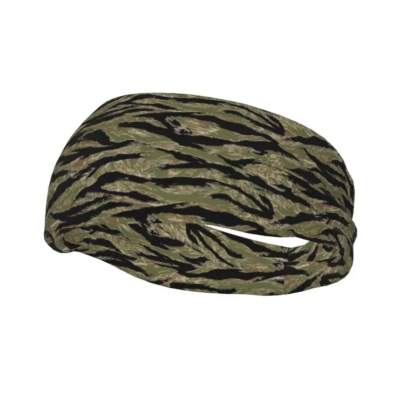 Tiger Stripe Camouflage Military Camo Sports Sweatband Head Bands Sweat Absorbing Headbands for Running Yoga Fitness Exercise