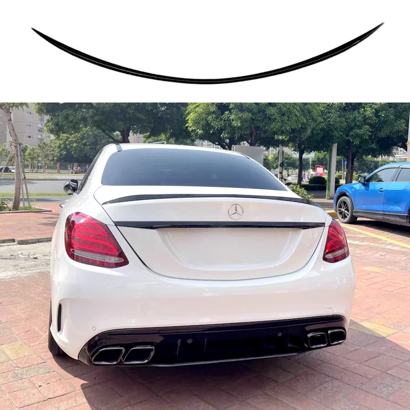 Für Mercedes Benz W205 C-klasse Spoiler 2015 Bis 2021 Hinten C63 Stil Spoiler ABS Material Primer Farbe auto Schwanz Flügel Dekoration