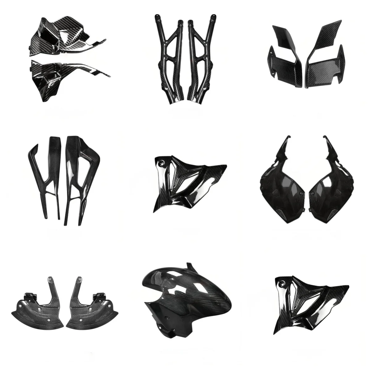 OEM 3K 100% Dry Carbon Fiber Motorcycle Fixed Wing for BMW S1000R 2021 2022 2023 2024  Carbon