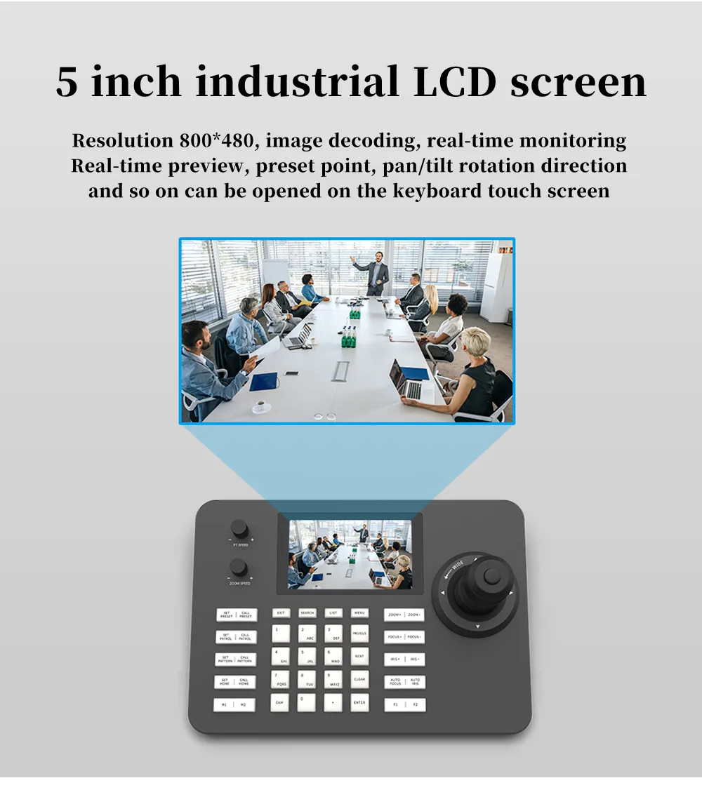 IP Camera Control Keyboard PoE Controller IP PTZ Camera Controller 4D Joystick LCD Screen Network Joystick Master Control Panel