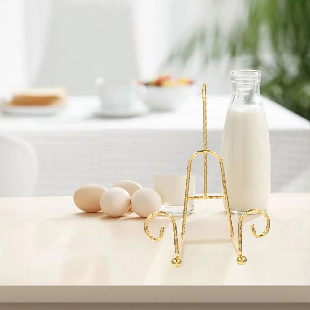 

s Golden Cup St Rack Desktop Bedroom Kitchen Plate Display Holder Metal Coffee Mug Saucer Hanger Practical Home Decor