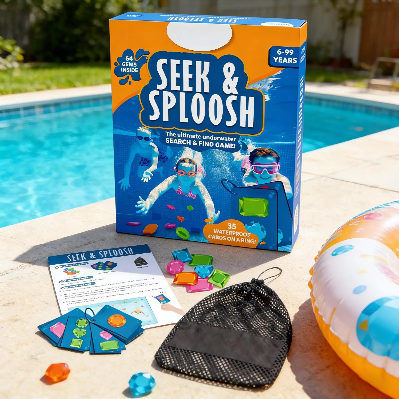 Juguete de Verano para Niños, Divertido Juego de Buscar Piedras Coloridas, Kit de Entrenamiento de Natación para Piscina, Juguete de Práctica de Natación