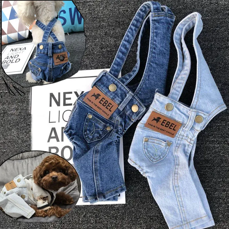 Denim Dog Clothes Jeans Pet Dogs Clothing For Small Medium Dog Costume Chihuahua Clothes For Dogs Coat Jacket Puppy Pet Jumpsuit