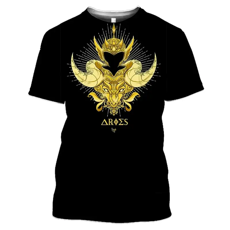 Sommer Saint Seiya Anime 3D-Druck T-Shirts für Männer und Frauen Lässige Mode Übergroße Kurzarm-T-Shirts Herren-Oberteile Männerkleidung – Detail 10