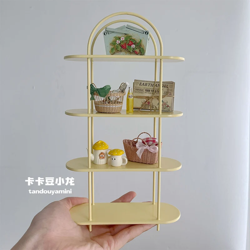 1/6 Dollhouse Miniatures Model Furniture Side Cabinet Iron Storage Rack Bjd Blyth Soldier Lol Bookshelf Dolls Photo Prop Decor