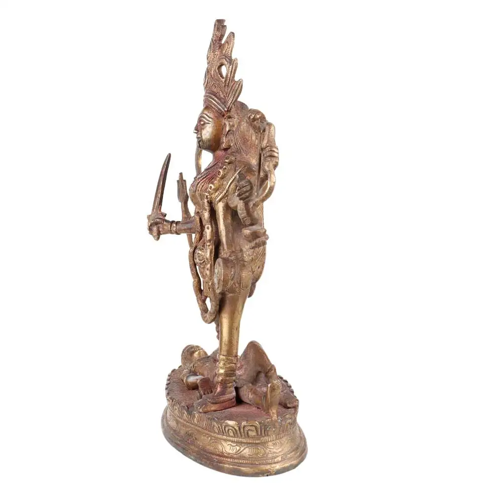 Handmade Golden Brass Maha Kali Goddess Sculptures Figurine Statue Statement Pieces Decor Gift Items