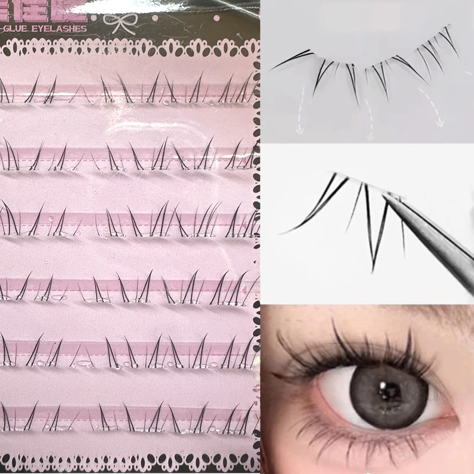 No Glue False Eyelashes New Korean Style Lower Lashes Natural Fake Eyelashes for Women Daily Wear Cosplay DIY Makeup 4-6mm