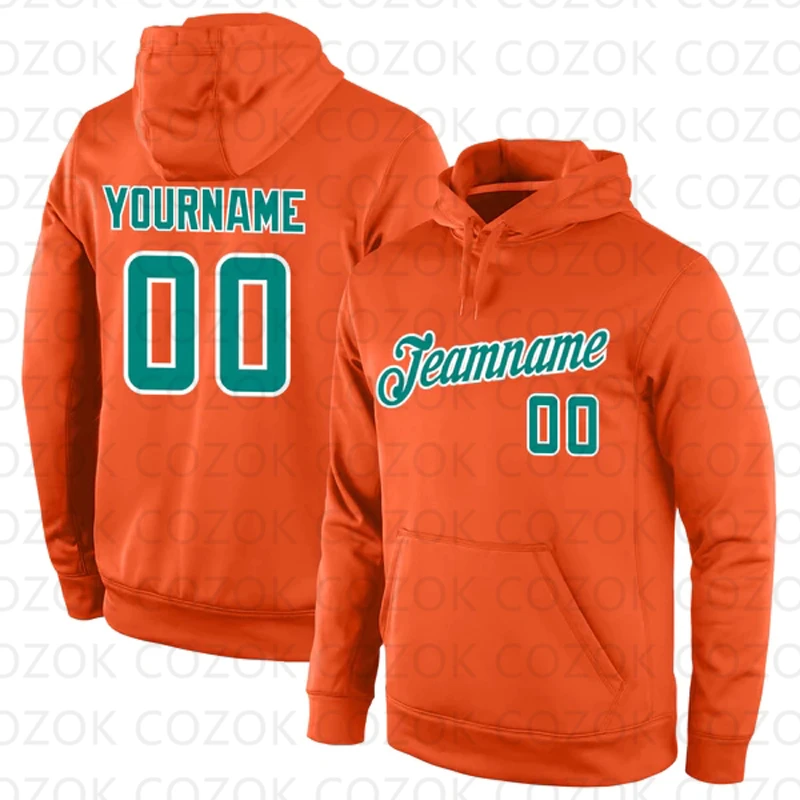 Customized Hoodies Orange Color Jersey 3D Printed  Unisex Pullovers Hoodie Casual Sweatshirts